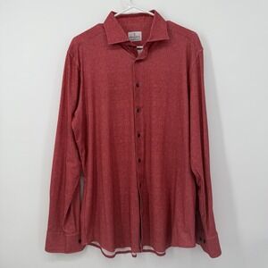 Emanuel Berg Byron‎ Casual Button Down Shirt Size 42 Neck 16.5 Size Large Red
